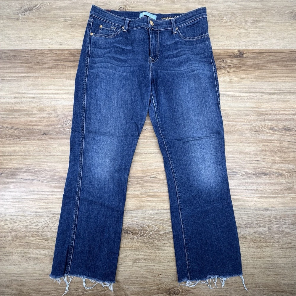 7 For All Mankind Blair Cropped Boot Cut Jeans Women Sz 29 Blue Denim Inseam 25